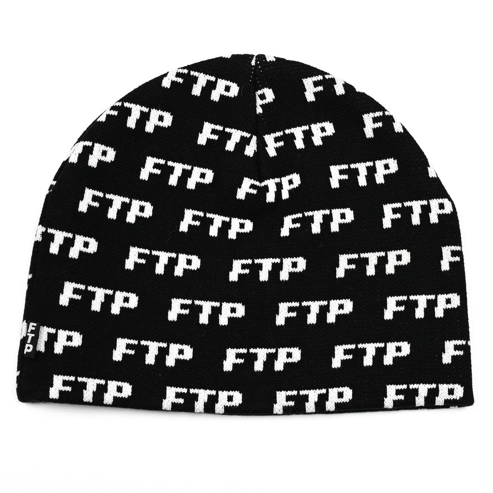 FTP Allover Logo Beanie Hat Black - "FuckThePopulation" Streetwear